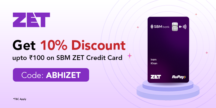 Get Rs. 100 OFF with SBM ZET Credit Card