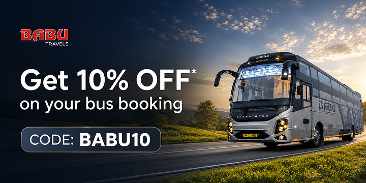 Get 10% OFF Up to Rs.50 on Babu Travels Bus Bookings
