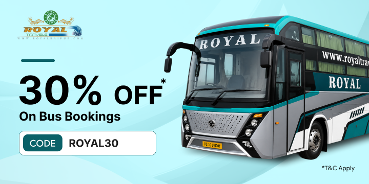 Get 30% OFF Up to Rs.250 on New Royal Travels (Raipur) Bus Bookings