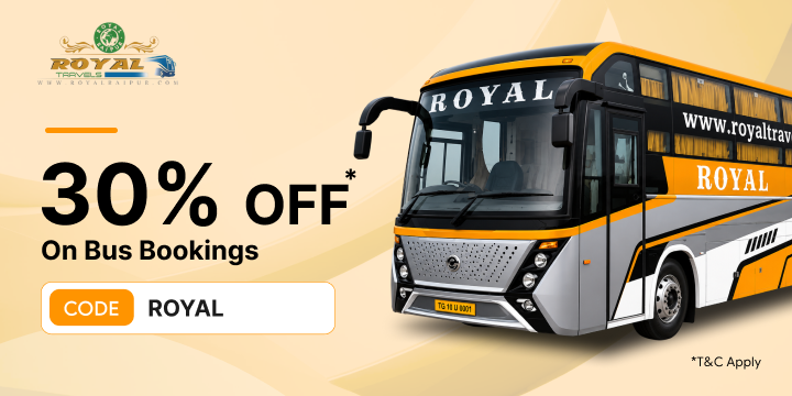 Get 30% OFF Up to Rs.250 on Royal Travels (Raipur) Bus Bookings