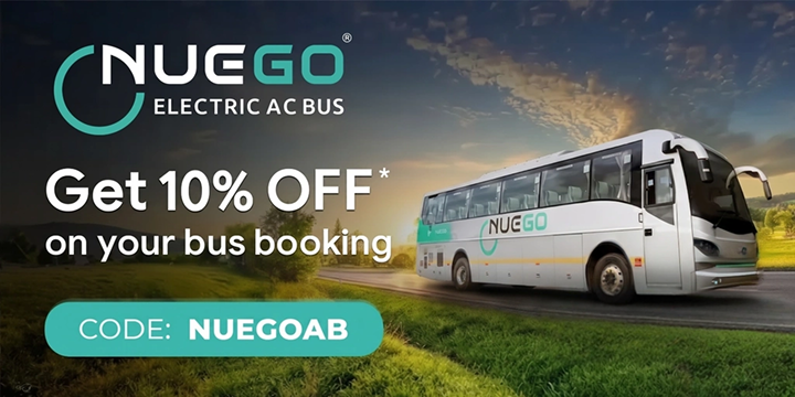 Get 10% OFF* on Nuego Bus bookings